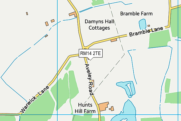 RM14 2TE map - OS VectorMap District (Ordnance Survey)