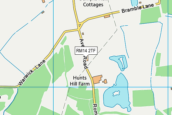 RM14 2TF map - OS VectorMap District (Ordnance Survey)