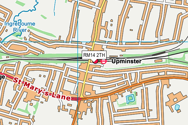 RM14 2TH map - OS VectorMap District (Ordnance Survey)