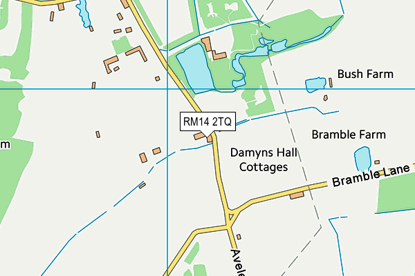 RM14 2TQ map - OS VectorMap District (Ordnance Survey)