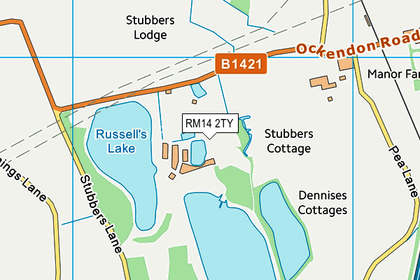 RM14 2TY map - OS VectorMap District (Ordnance Survey)