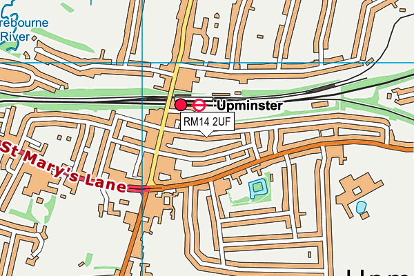 RM14 2UF map - OS VectorMap District (Ordnance Survey)