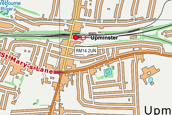 RM14 2UN map - OS VectorMap District (Ordnance Survey)