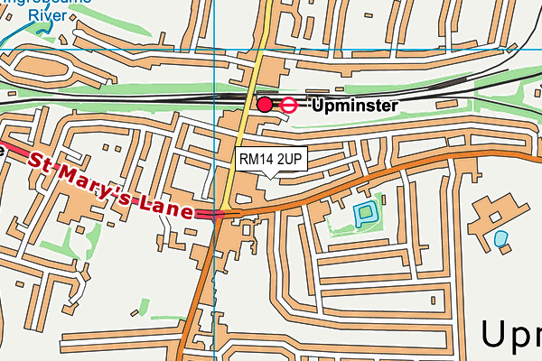 RM14 2UP map - OS VectorMap District (Ordnance Survey)