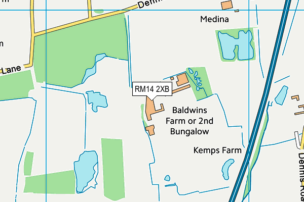 RM14 2XB map - OS VectorMap District (Ordnance Survey)