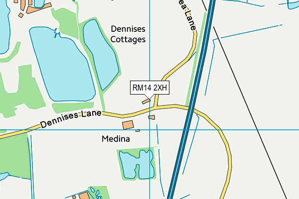 RM14 2XH map - OS VectorMap District (Ordnance Survey)