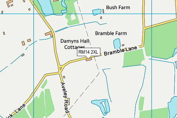 RM14 2XL map - OS VectorMap District (Ordnance Survey)