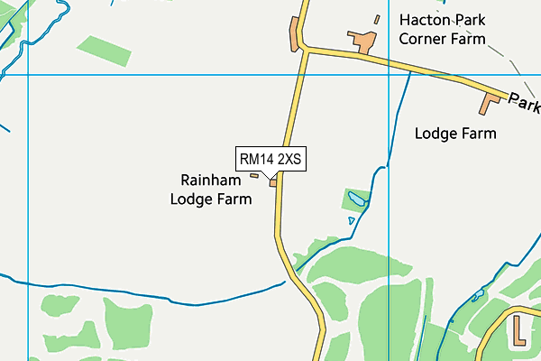 RM14 2XS map - OS VectorMap District (Ordnance Survey)