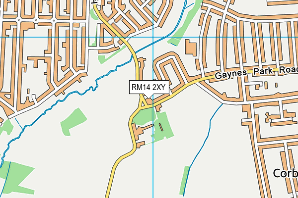 RM14 2XY map - OS VectorMap District (Ordnance Survey)