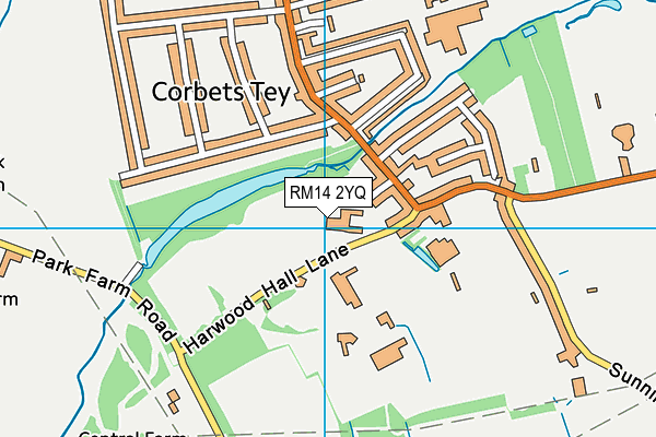Corbets Tey School map (RM14 2YQ) - OS VectorMap District (Ordnance Survey)