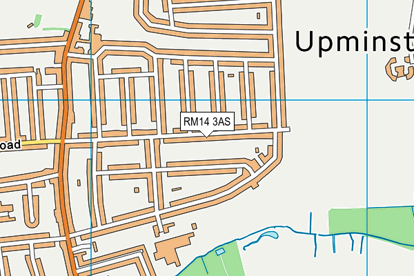 RM14 3AS map - OS VectorMap District (Ordnance Survey)