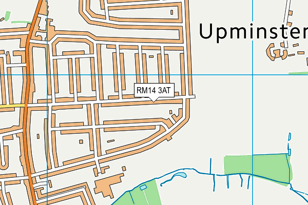 RM14 3AT map - OS VectorMap District (Ordnance Survey)