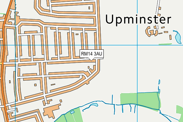 RM14 3AU map - OS VectorMap District (Ordnance Survey)