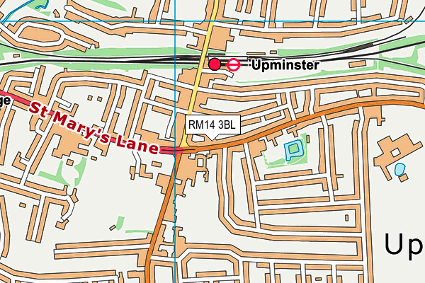 RM14 3BL map - OS VectorMap District (Ordnance Survey)