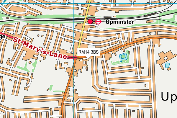 Upminster Infant School map (RM14 3BS) - OS VectorMap District (Ordnance Survey)