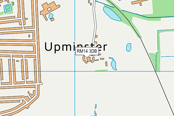 RM14 3DB map - OS VectorMap District (Ordnance Survey)