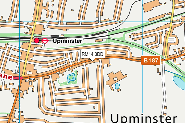 RM14 3DD map - OS VectorMap District (Ordnance Survey)