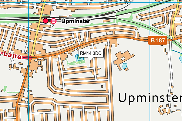 RM14 3DQ map - OS VectorMap District (Ordnance Survey)