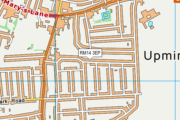 RM14 3EP map - OS VectorMap District (Ordnance Survey)