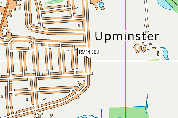 RM14 3EU map - OS VectorMap District (Ordnance Survey)