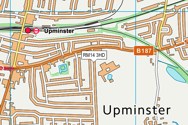 RM14 3HD map - OS VectorMap District (Ordnance Survey)