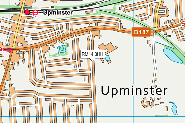 RM14 3HH map - OS VectorMap District (Ordnance Survey)