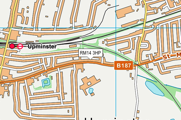 RM14 3HP map - OS VectorMap District (Ordnance Survey)