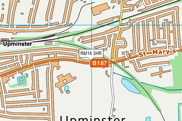 RM14 3HR map - OS VectorMap District (Ordnance Survey)