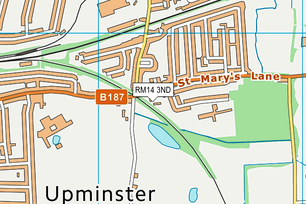RM14 3ND map - OS VectorMap District (Ordnance Survey)