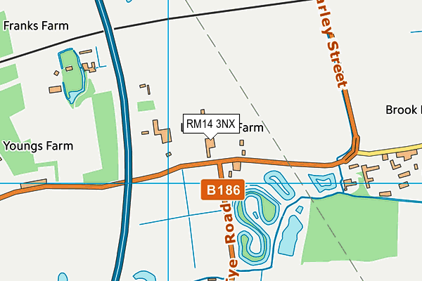 RM14 3NX map - OS VectorMap District (Ordnance Survey)