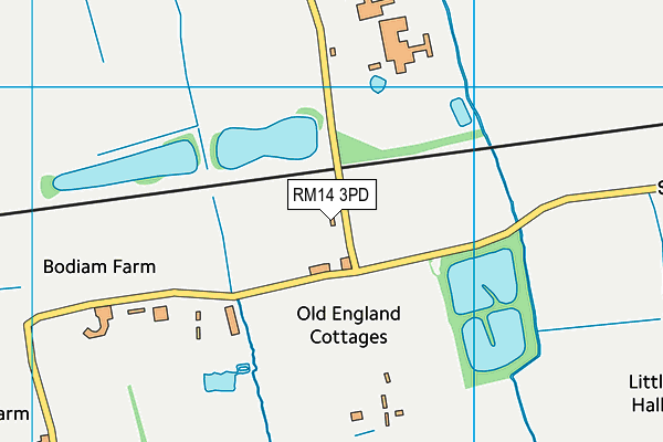 RM14 3PD map - OS VectorMap District (Ordnance Survey)