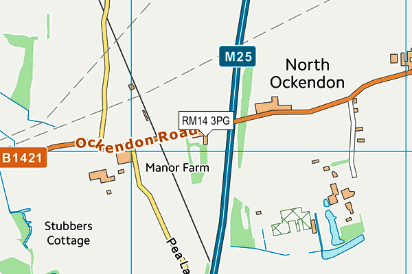 RM14 3PG map - OS VectorMap District (Ordnance Survey)