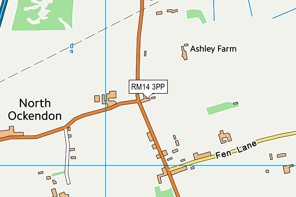 RM14 3PP map - OS VectorMap District (Ordnance Survey)