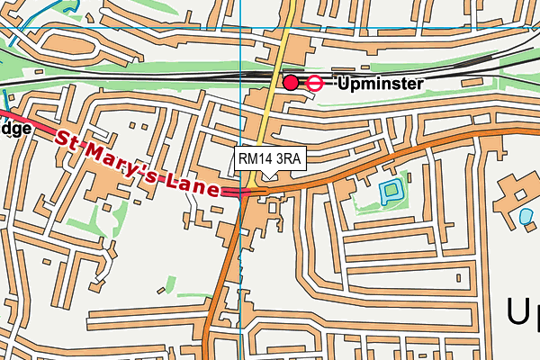 RM14 3RA map - OS VectorMap District (Ordnance Survey)