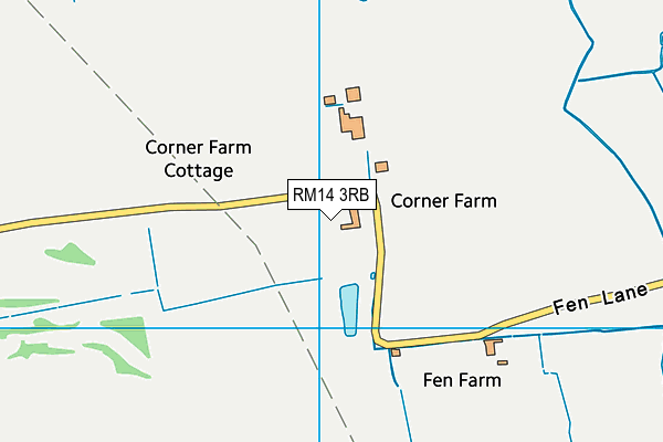 RM14 3RB map - OS VectorMap District (Ordnance Survey)