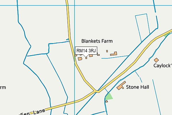 RM14 3RJ map - OS VectorMap District (Ordnance Survey)