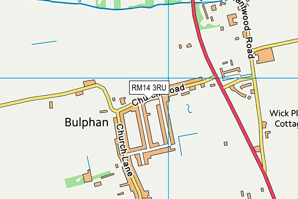 RM14 3RU map - OS VectorMap District (Ordnance Survey)