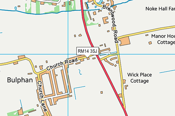RM14 3SJ map - OS VectorMap District (Ordnance Survey)