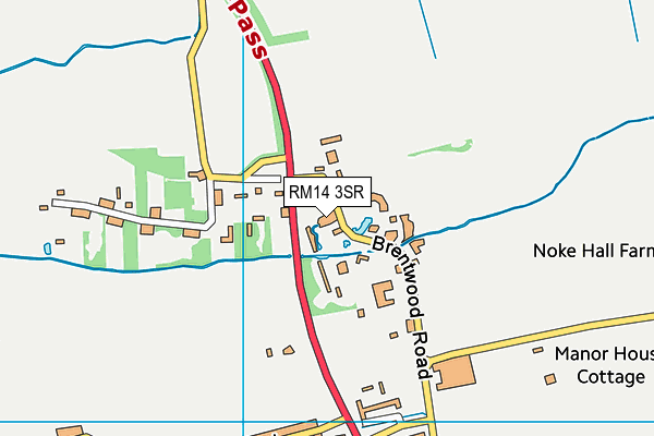 RM14 3SR map - OS VectorMap District (Ordnance Survey)