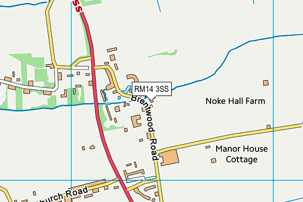 RM14 3SS map - OS VectorMap District (Ordnance Survey)