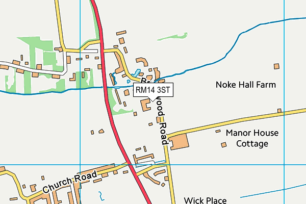 RM14 3ST map - OS VectorMap District (Ordnance Survey)