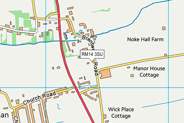 RM14 3SU map - OS VectorMap District (Ordnance Survey)