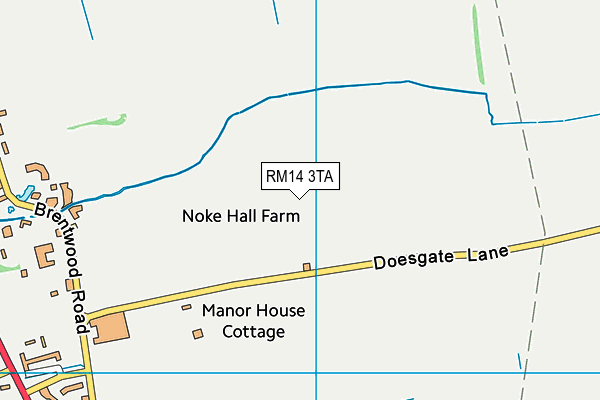 RM14 3TA map - OS VectorMap District (Ordnance Survey)