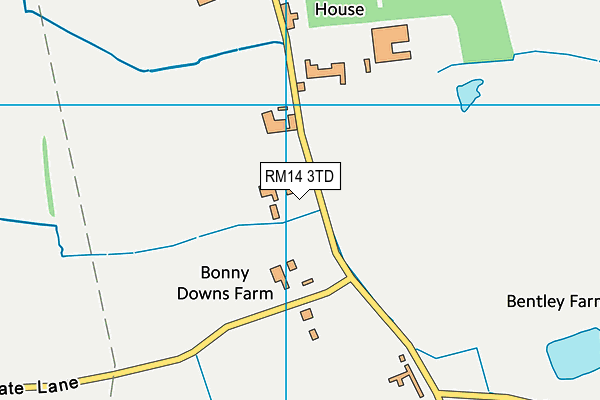 RM14 3TD map - OS VectorMap District (Ordnance Survey)