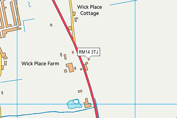 RM14 3TJ map - OS VectorMap District (Ordnance Survey)