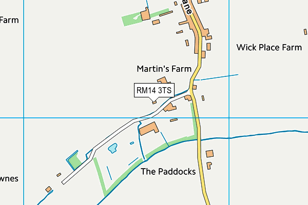 RM14 3TS map - OS VectorMap District (Ordnance Survey)