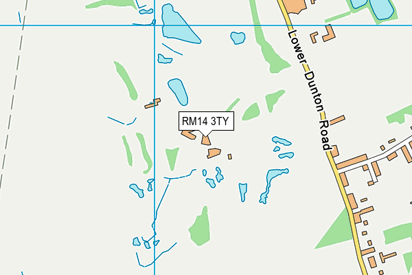 RM14 3TY map - OS VectorMap District (Ordnance Survey)