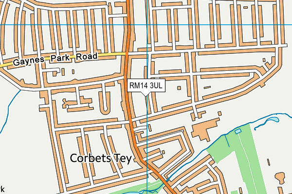 RM14 3UL map - OS VectorMap District (Ordnance Survey)