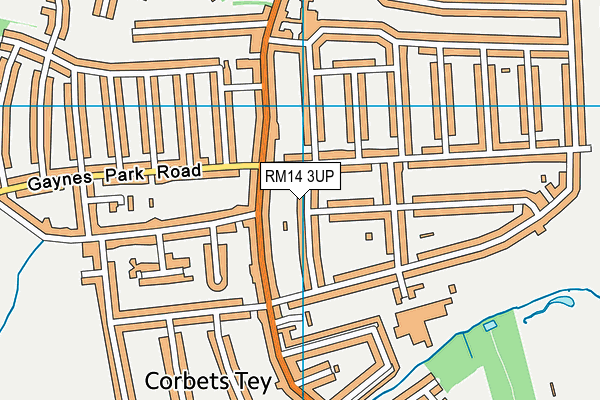 RM14 3UP map - OS VectorMap District (Ordnance Survey)