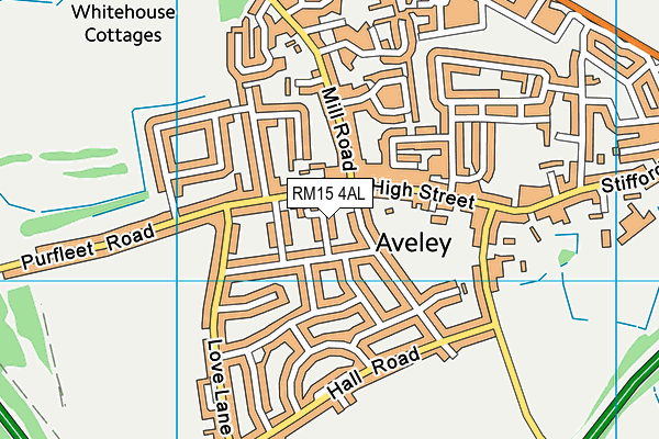 RM15 4AL map - OS VectorMap District (Ordnance Survey)